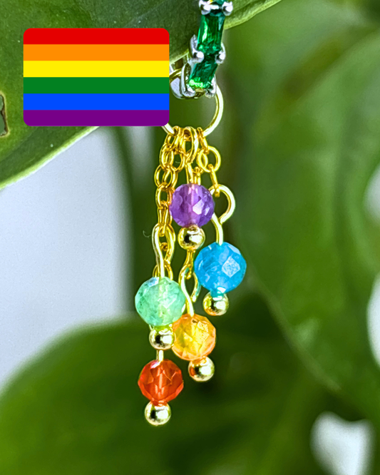 LGBTQAI+ Pride Lily of the Valley Crystal Earring Charm