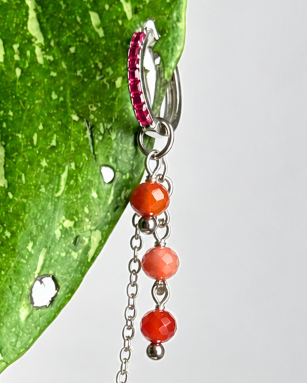 Carnelian Waterfall Earring Chain