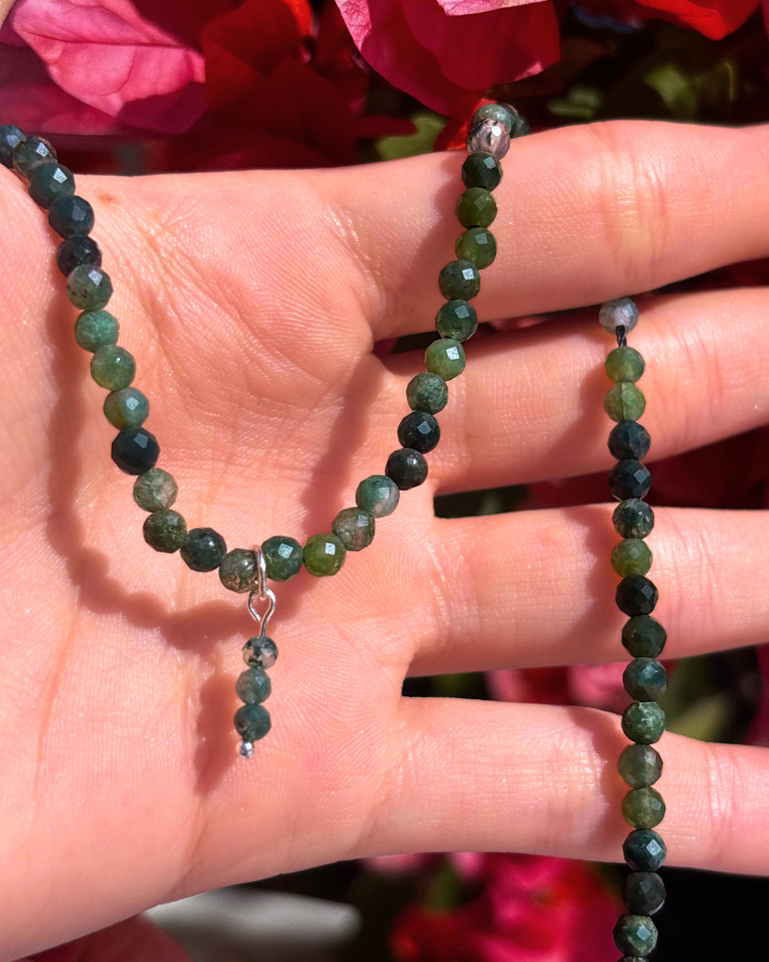 Moss Agate Crystal Necklace