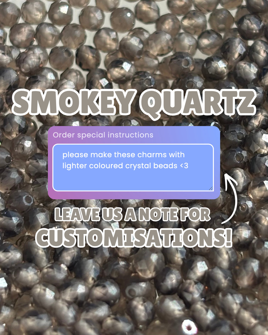 Smokey Quartz Long Necklace Charm