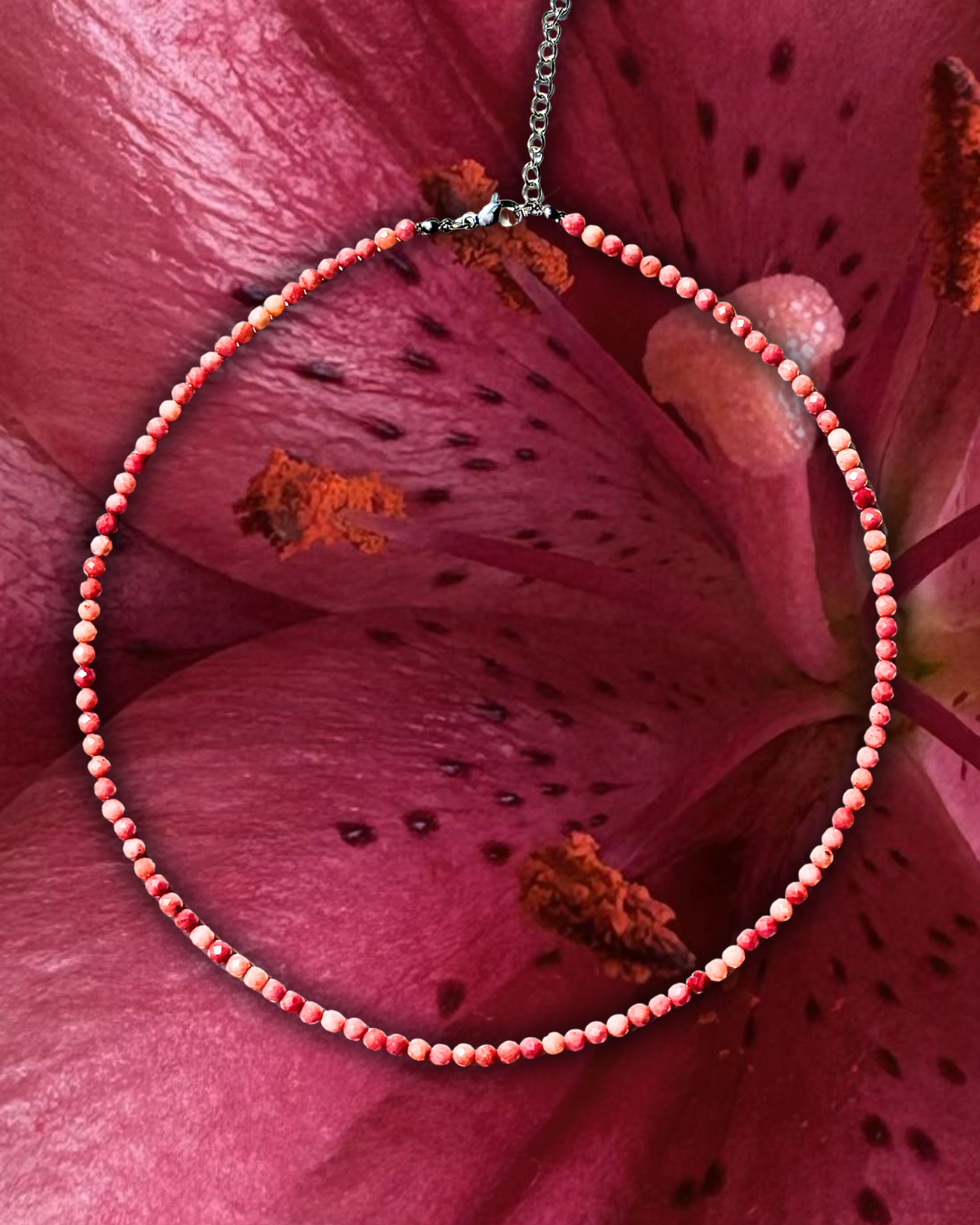Rhodonite Crystal Necklace