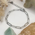 Small Silver Paperclip Chain Bracelet