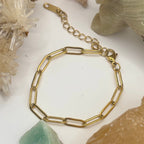 Small Gold Paperclip Chain Bracelet