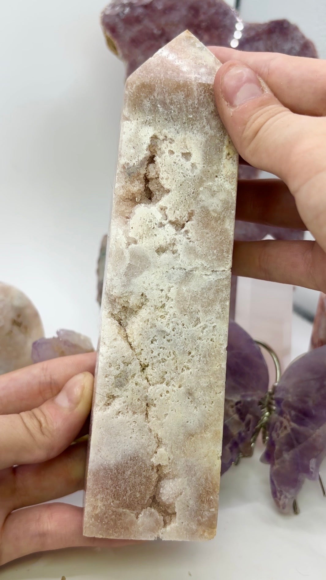XL Druzy Pink Amethyst Tower