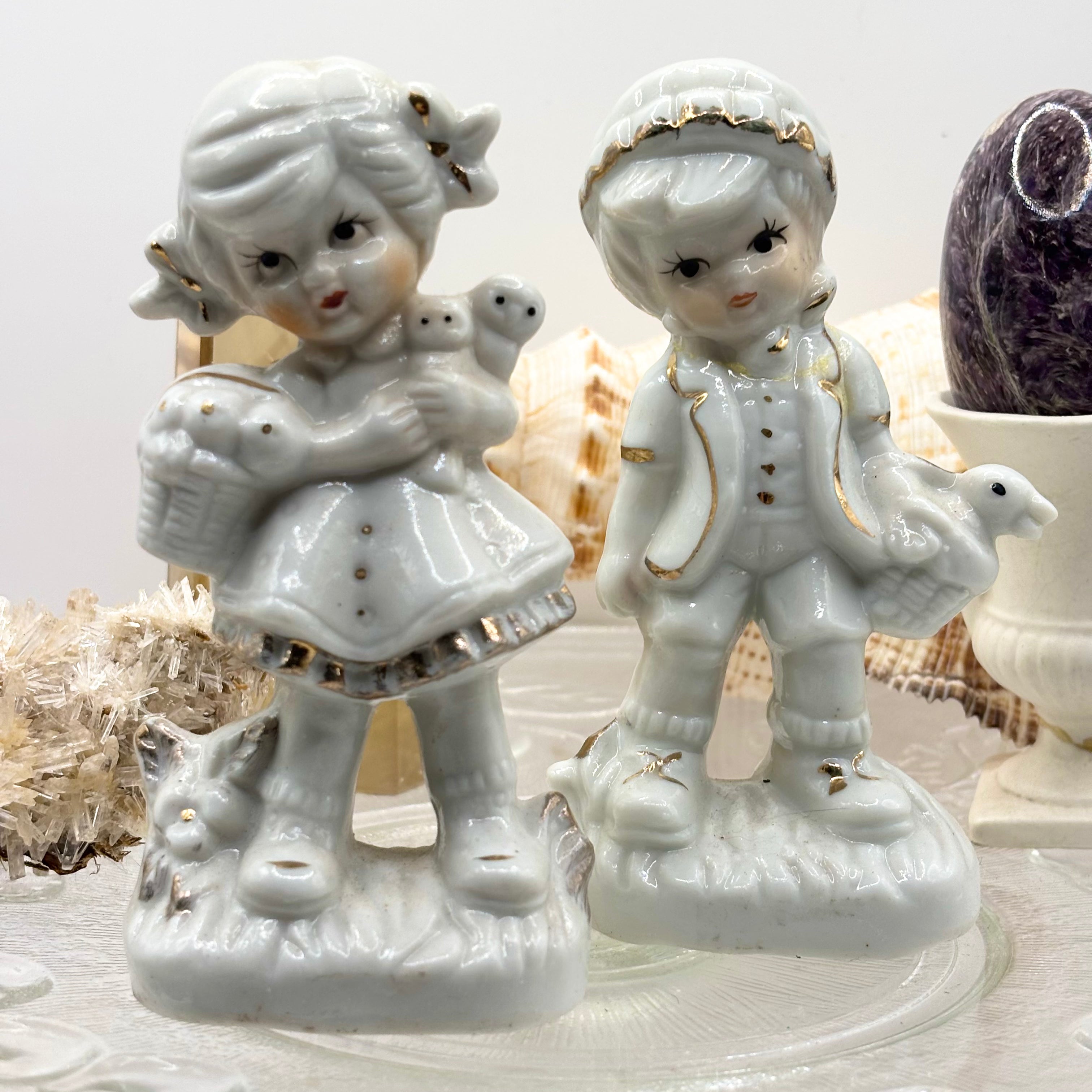 Porcelain Boy & Girl Figurines