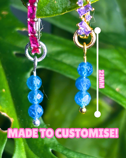 Angelite Triple Dew Drop Charms PAIR