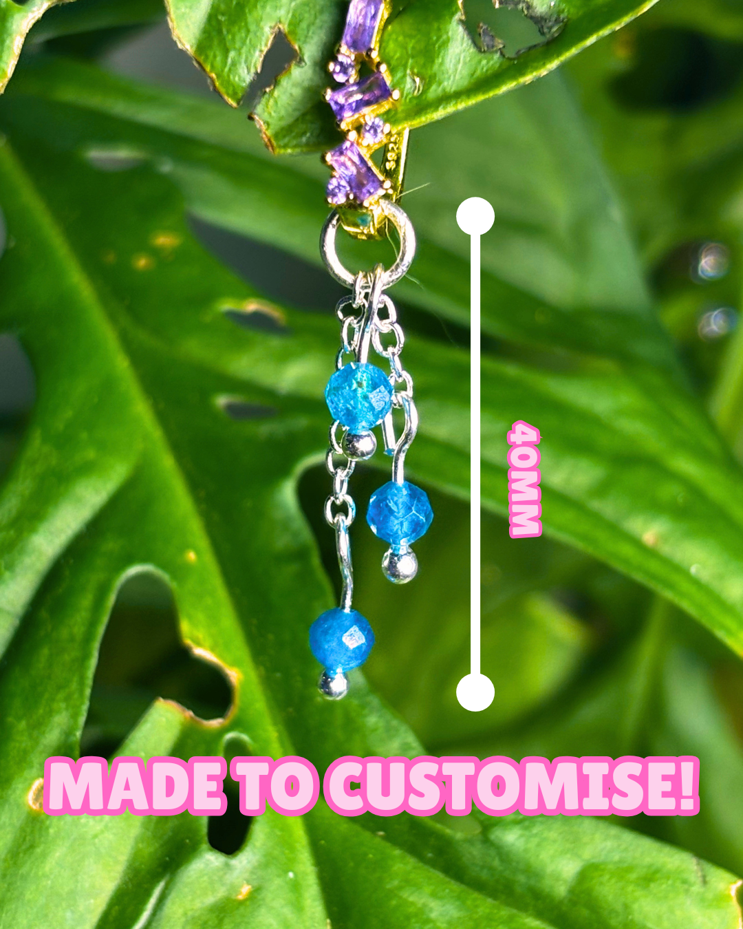 CUSTOM Lily of the Valley Crystal Earring Charm