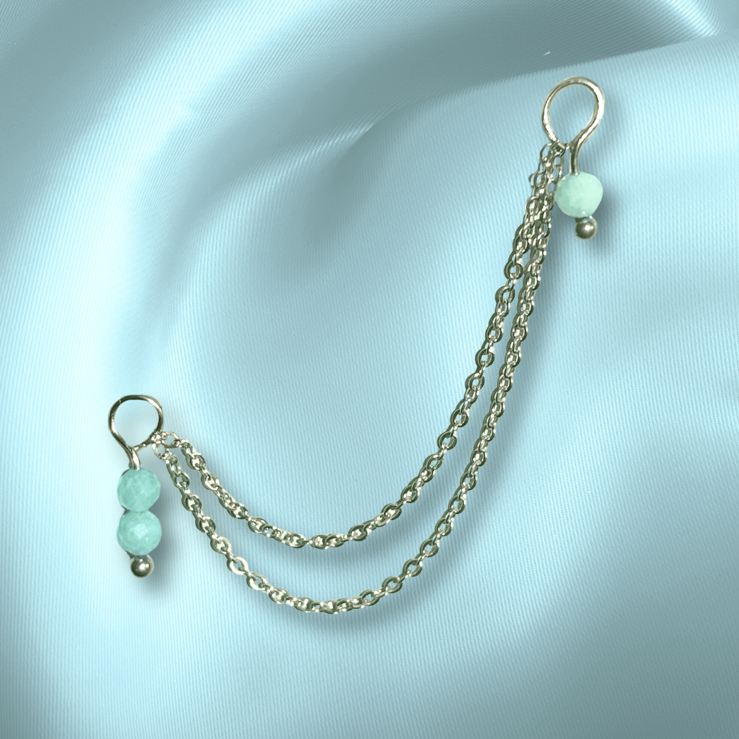 The Guide Crystals Amazonite Cordellia Chain Crystal Earring Charm
