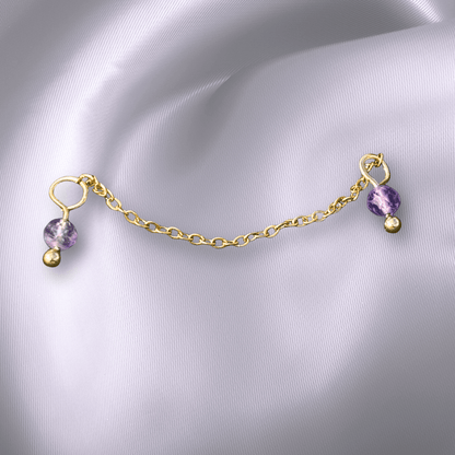 The Guide Crystals Amethyst Aphrodite Chain Crystal Earring Charm