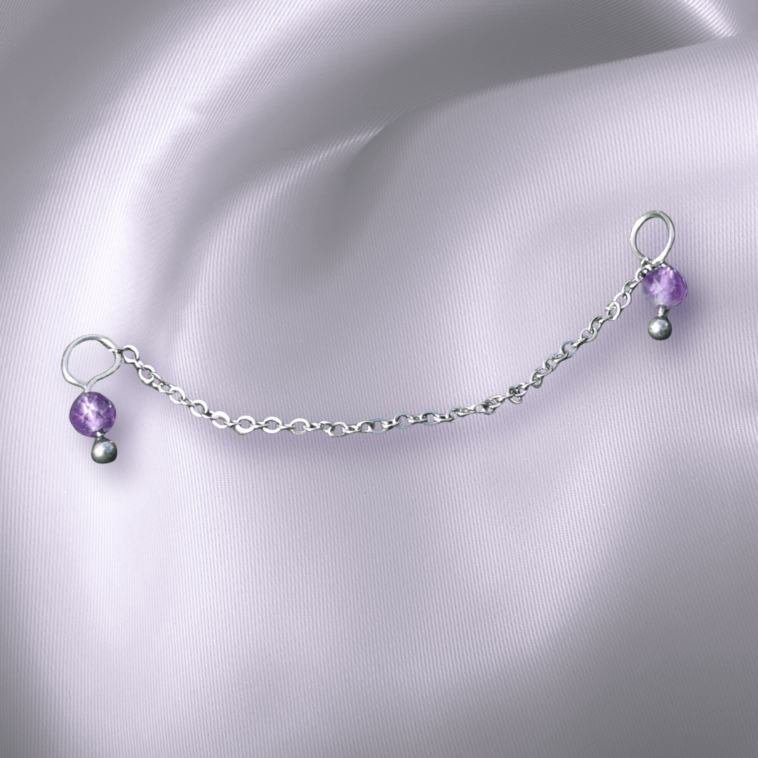 The Guide Crystals Amethyst Aphrodite Chain Crystal Earring Charm