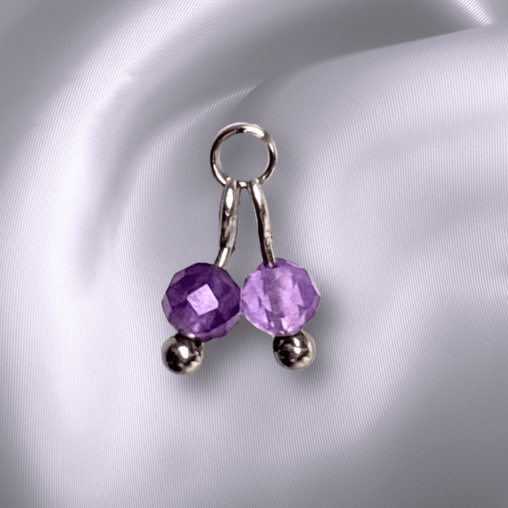 The Guide Crystals Amethyst Cherry Charm for Stud Earrings
