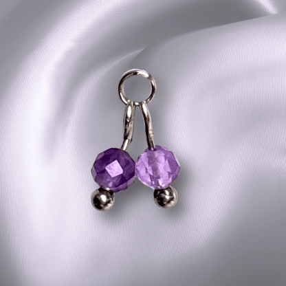 The Guide Crystals Amethyst Cherry Charm for Stud Earrings