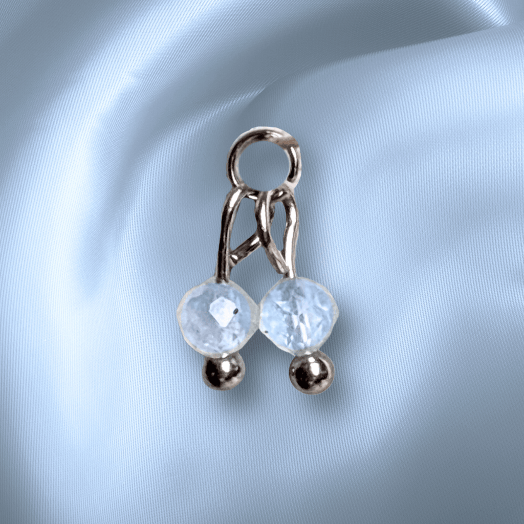 The Guide Crystals Aquamarine Cherry Charm for Stud Earrings