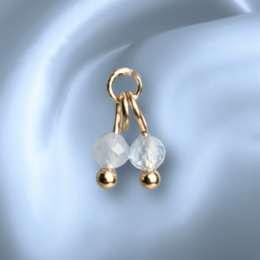 The Guide Crystals Aquamarine Cherry Charm for Stud Earrings