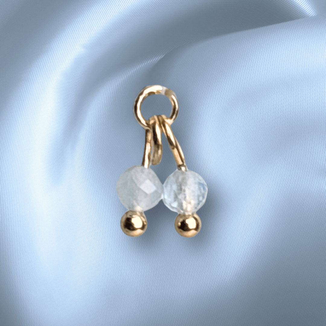 The Guide Crystals Aquamarine Cherry Charm for Stud Earrings