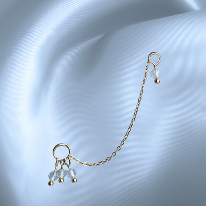 The Guide Crystals Aquamarine Grape Chain Earring Charm