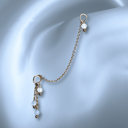The Guide Crystals Aquamarine Waterfall Earring Chain