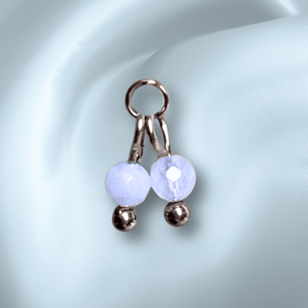 The Guide Crystals Blue Lace Agate Cherry Charm for Stud Earrings