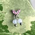 The Guide Crystals Silver | 1 PC Single Blue Lace Agate Cherry Charm for Stud Earrings