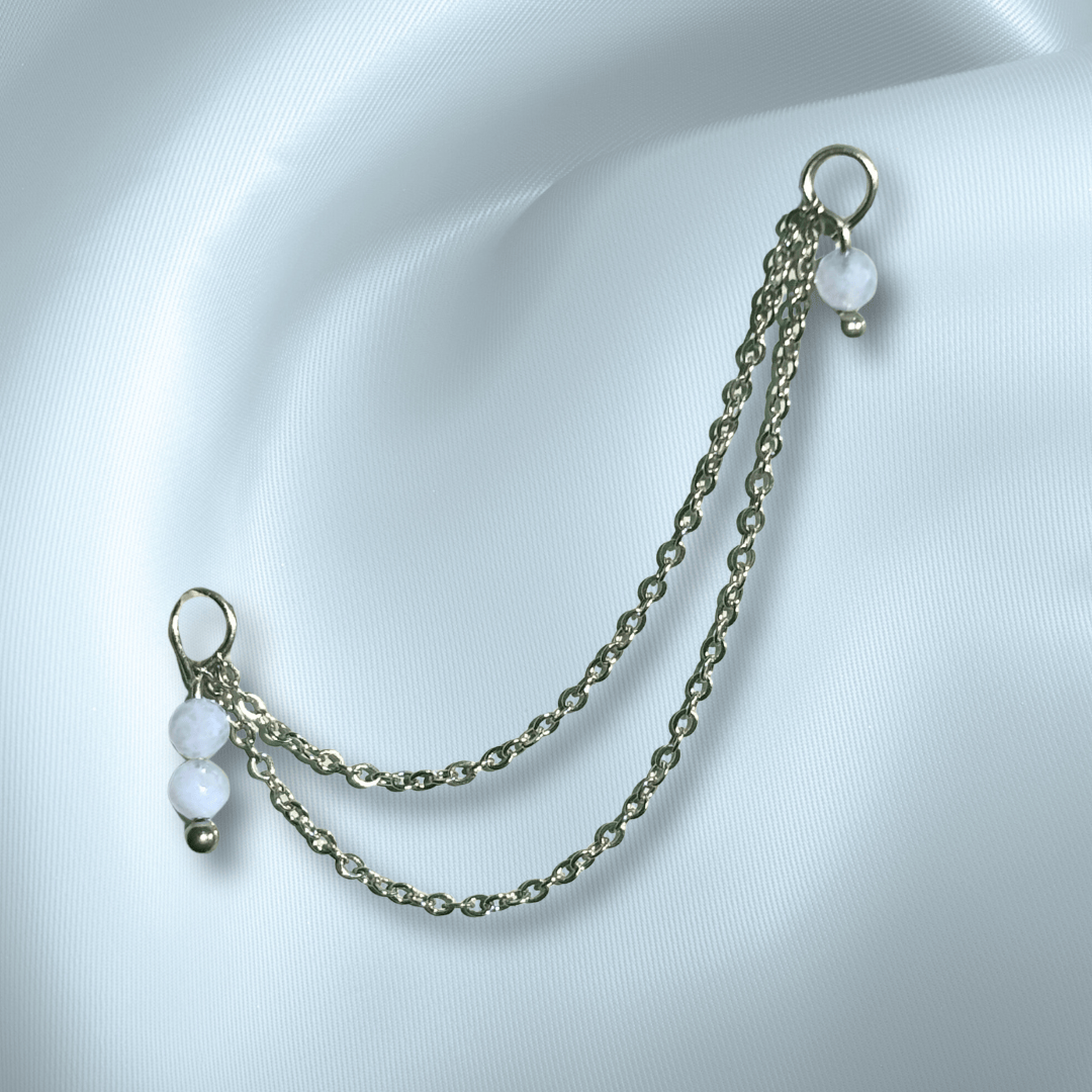 The Guide Crystals Blue Lace Agate Cordellia Chain Crystal Earring Charm