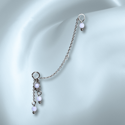 The Guide Crystals Blue Lace Agate Waterfall Earring Chain