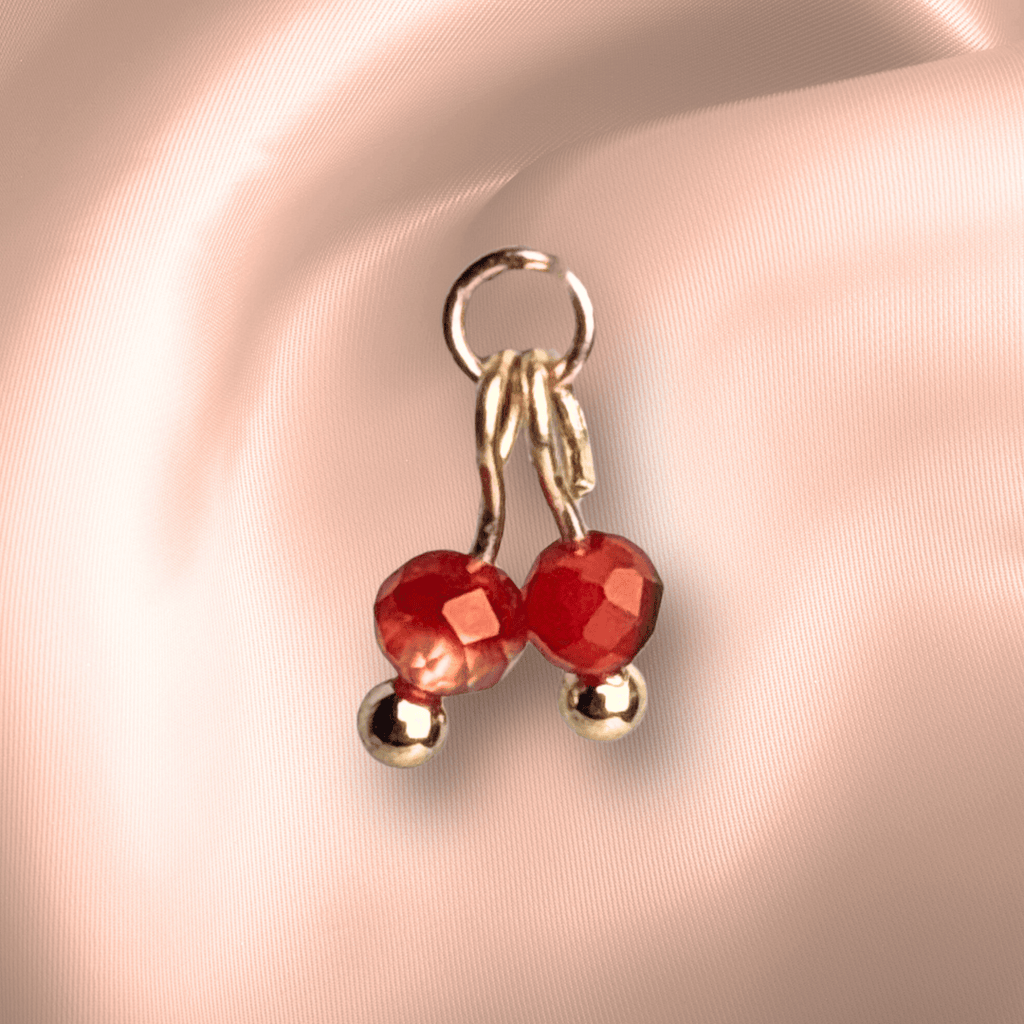 The Guide Crystals Carnelian Cherry Charm for Stud Earrings