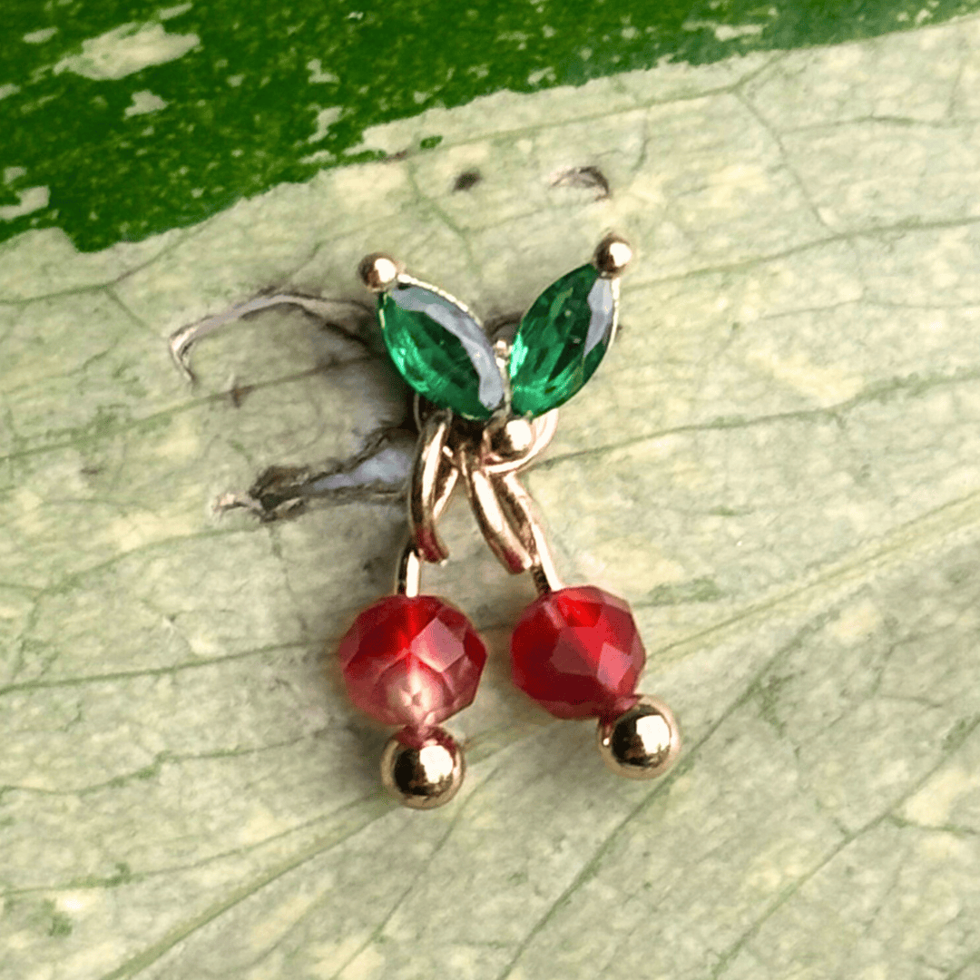 The Guide Crystals Gold | 1 PC Single Carnelian Cherry Charm for Stud Earrings