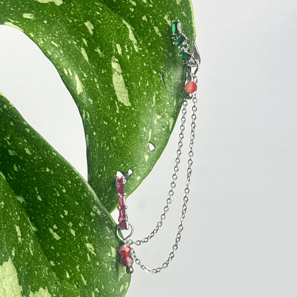 The Guide Crystals Carnelian Cordellia Chain Crystal Earring Charm