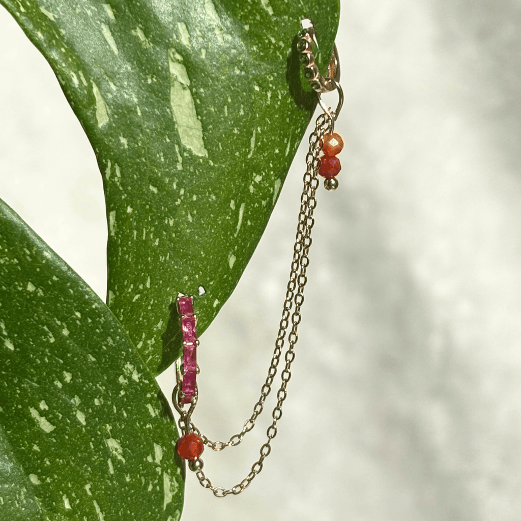 The Guide Crystals Carnelian Cordellia Chain Crystal Earring Charm