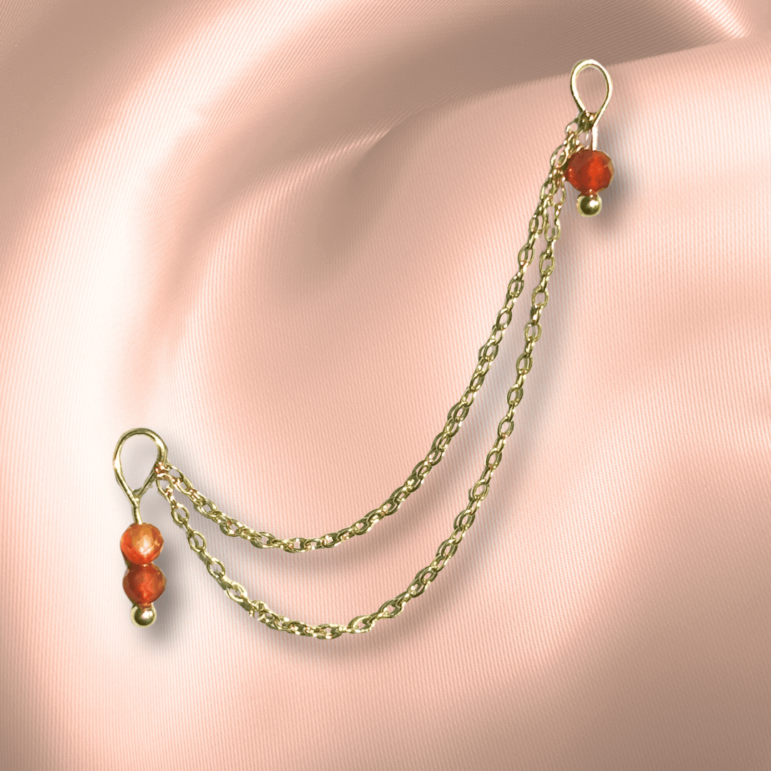 The Guide Crystals Carnelian Cordellia Chain Crystal Earring Charm