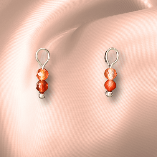 The Guide Crystals Carnelian Double Dew Drop Crystal Earring Charms