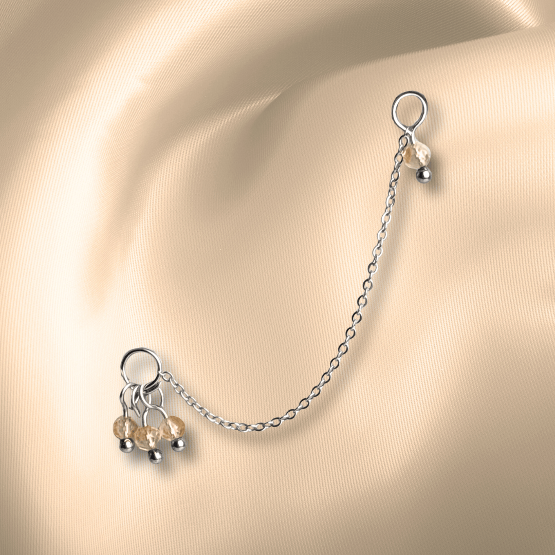 The Guide Crystals Citrine Grape Chain Earring Charm