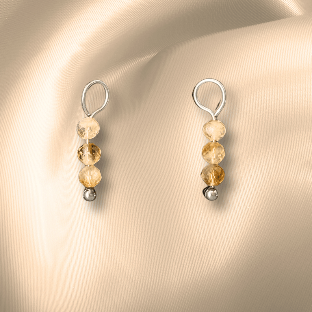 The Guide Crystals Citrine Triple Dew Drop Crystal Earring Charms