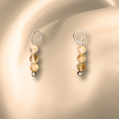 The Guide Crystals Citrine Triple Dew Drop Crystal Earring Charms