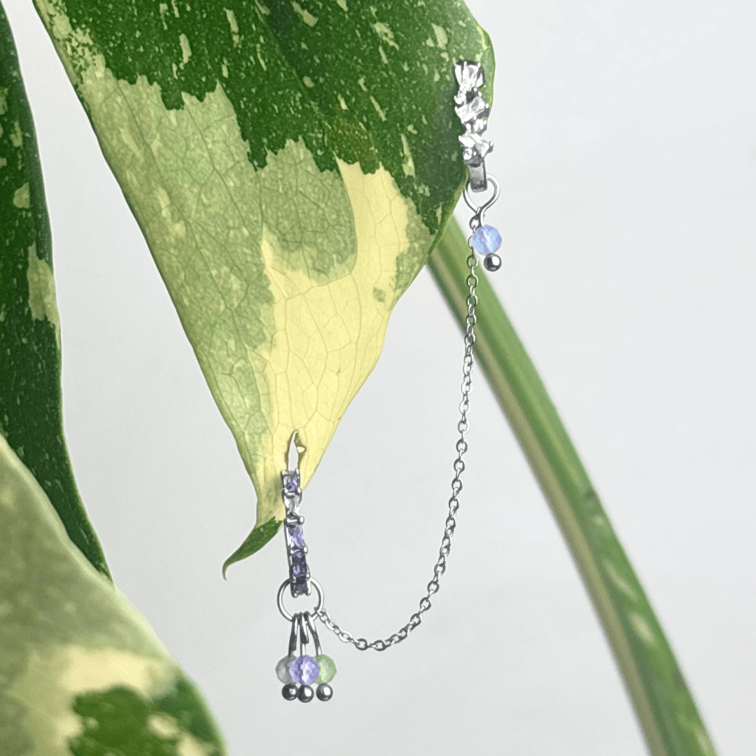 The Guide Crystals CUSTOM Grape Chain Earring Charm