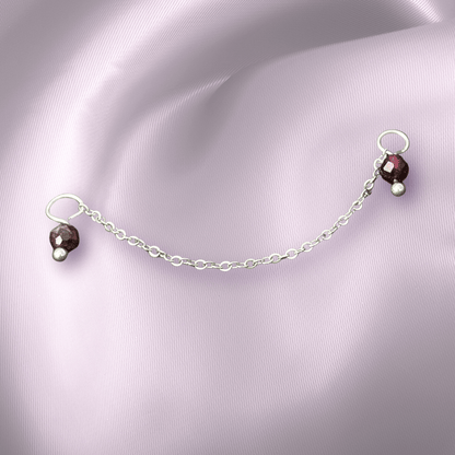 The Guide Crystals Garnet Aphrodite Chain Crystal Earring Charm