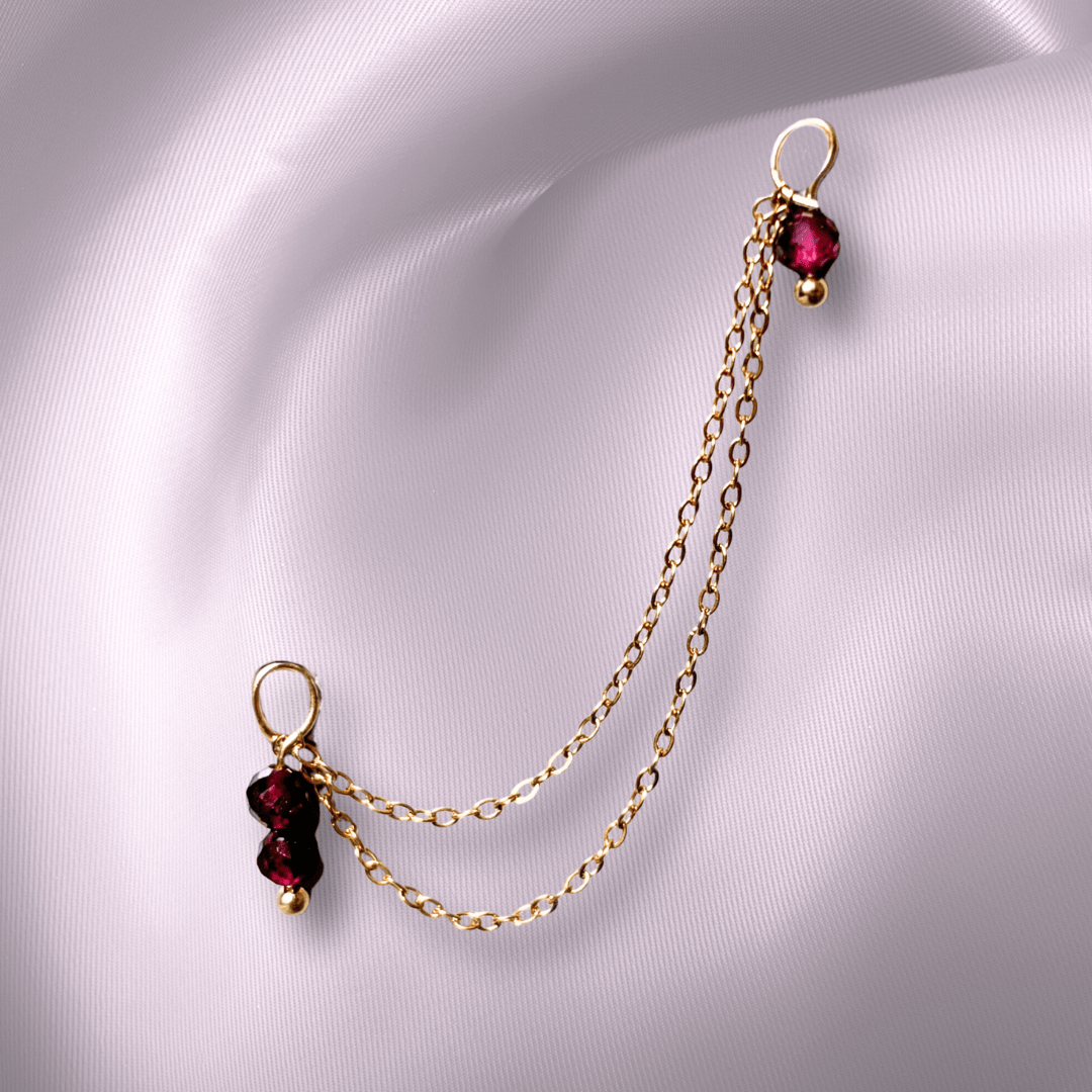 The Guide Crystals Garnet Cordellia Chain Crystal Earring Charm