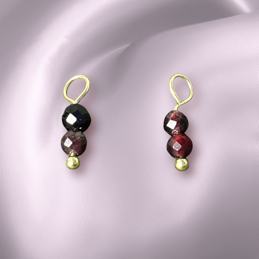 The Guide Crystals Garnet Double Dew Drop Crystal Earring Charms