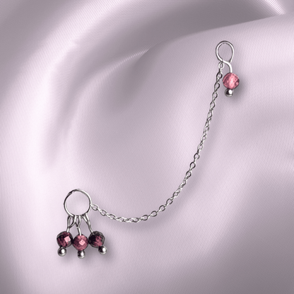 The Guide Crystals Garnet Grape Chain Earring Charm