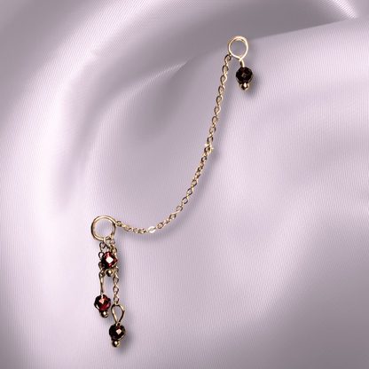 The Guide Crystals Garnet Waterfall Earring Chain