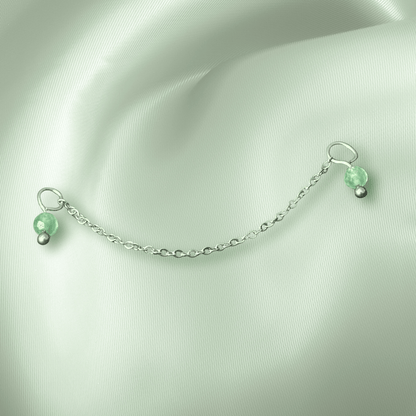 The Guide Crystals Green Aventurine Aphrodite Chain Crystal Earring Charm