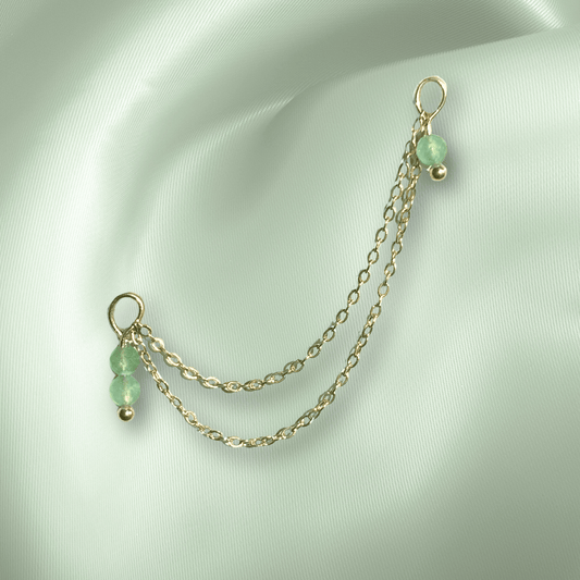 The Guide Crystals Green Aventurine Cordellia Chain Crystal Earring Charm