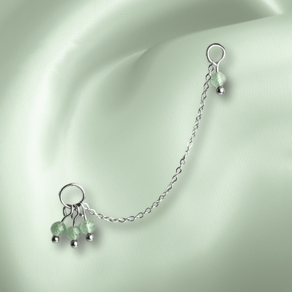 The Guide Crystals Green Aventurine Grape Chain Earring Charm