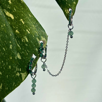 The Guide Crystals Green Aventurine Triple Dew Drop Crystal Earring Charms