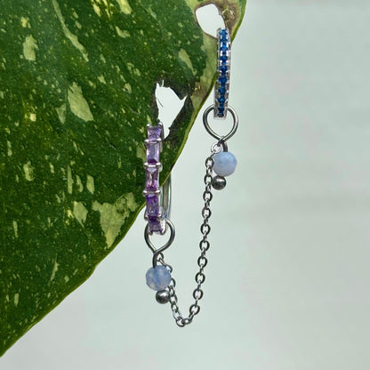 The Guide Crystals Midnight Blue Zirconia Gold Mini Huggie Earrings