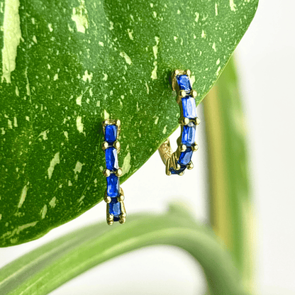 The Guide Crystals Midnight Zirconia Gold Huggie Earrings