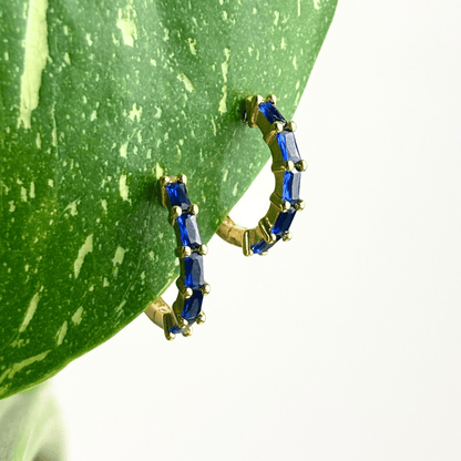 The Guide Crystals Midnight Zirconia Gold Huggie Earrings