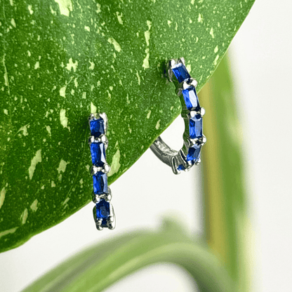 The Guide Crystals Midnight Zirconia Silver Huggie Earrings