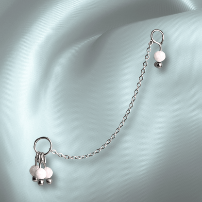 The Guide Crystals Moonstone Grape Chain Earring Charm