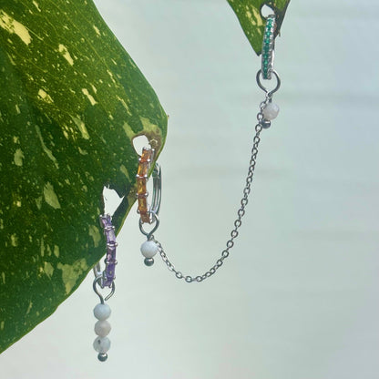 The Guide Crystals Moonstone Triple Dew Drop Crystal Earring Charms